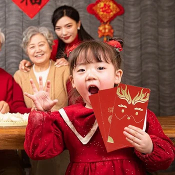 60 Gab Ķīniešu Jaunais Gads Sarkano Aploksnes Pavasara Festivāls Laimīgs Naudu Pakešu Gadu Dragon 2024