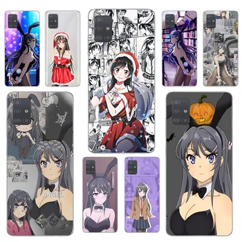 Anime Mai Sakurajima Meitene Tālrunis Case for Samsung Galaxy A21S A32 A41 A52 A71 A72 S10 S20 S21 Plus Ultra Cute Karikatūra Segtu Coque