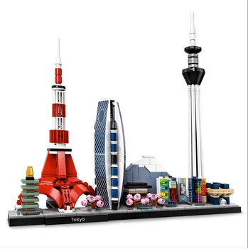 Pilsētas Arhitektūra Skyline Celtniecības Bloki, Torņa Celtni Ķieģeļi Pilsētas Ielu 21051 Tokyo Skyline Rotaļlietas Bērniem Dāvanas