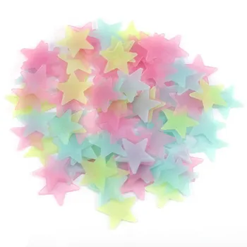 50GAB 3D Gaismas Stars, kas Spīd Tumsā Sienas Uzlīmes Bērniem, Bērnu Istabas, Guļamistabas Griestu Dekors Luminiscences Zvaigžņu Uzlīmes