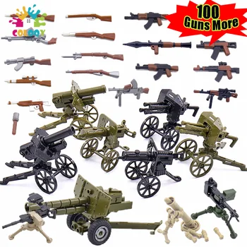 Bērnu Rotaļlietu WW2 Pistoles Celtniecības Bloki, Melnā, Zaļā Militārās Armijas Mīnmetēju SMG Bren AK47 RPG Ķieģeļi Rotaļlietas Bērniem Ziemassvētku Dāvanas