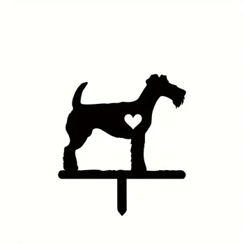 Liela Schnauzer Suns Dārza Staba Čuguna Mākslas Siluets Metāla Pagalmā Zīme Pagalma Mākslas Pet Piemiņas Dārza Āra Apdare