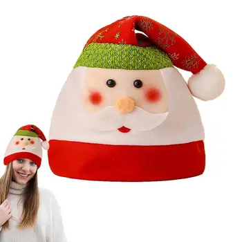 Plīša Santa Hat Partiju Cepures, Cute Ziemassvētku Vecītis, Ziemas Cepures Valkāt Galvas Ziemassvētku Brīvdienu Cepure Smieklīgi Santa Hat Zēniem Meitenēm